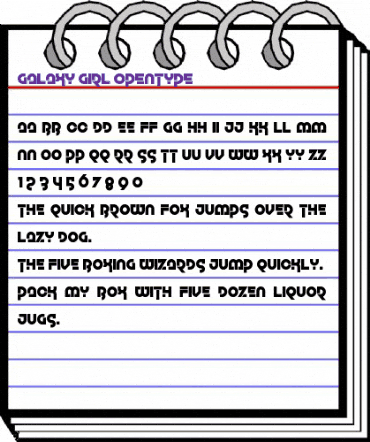 Galaxy Girl Regular animated font preview