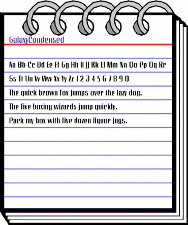 GalaxyCondensed Regular animated font preview