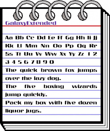 GalaxyExtended Regular animated font preview