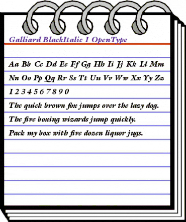 ITC Galliard Black Italic animated font preview ITC Galliard Black Italic animated font preview