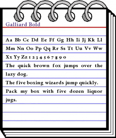 Galliard Bold animated font preview