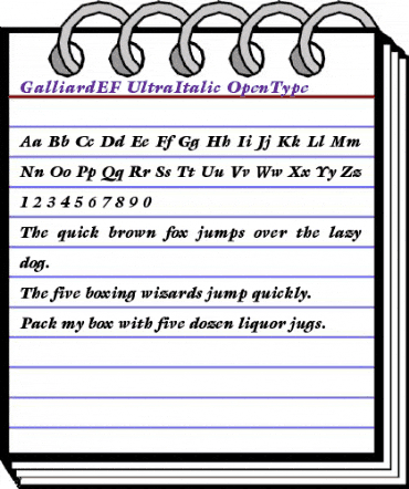 GalliardEF-UltraItalic Regular animated font preview