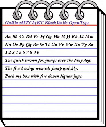 ITC Galliard Black Italic animated font preview ITC Galliard Black Italic animated font preview