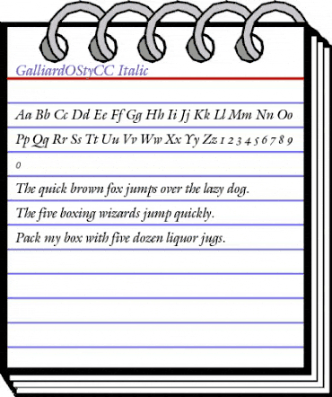 GalliardOStyCC Regular animated font preview