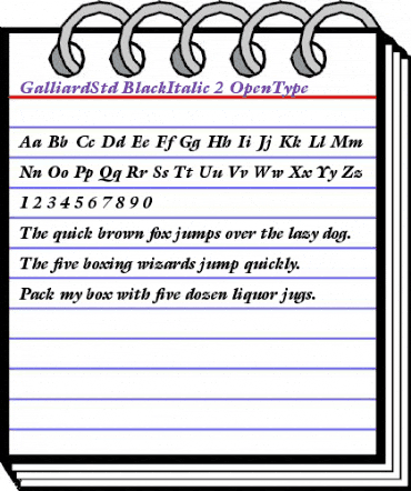 ITC Galliard Std Black Italic animated font preview ITC Galliard Std Black Italic animated font preview