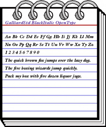 ITC Galliard Std Black Italic animated font preview ITC Galliard Std Black Italic animated font preview