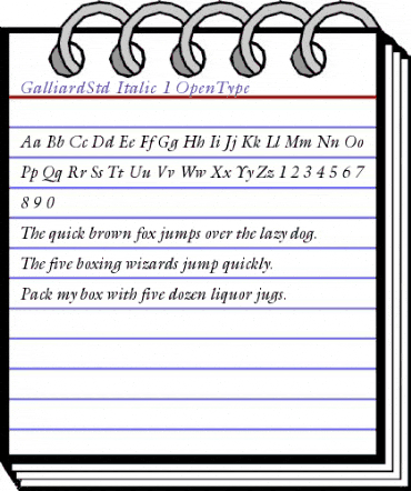 ITC Galliard Std Italic animated font preview ITC Galliard Std Italic animated font preview