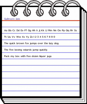 Gallmore slab Regular animated font preview