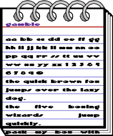 Gamble Regular animated font preview Gamble Regular animated font preview