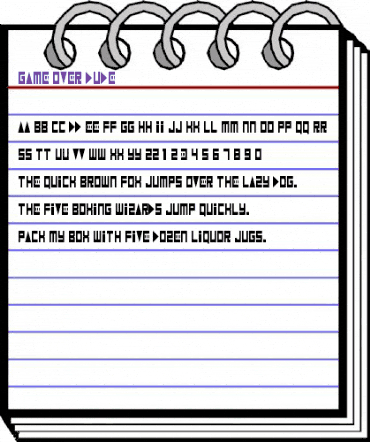 Game Over Dude Regular animated font preview