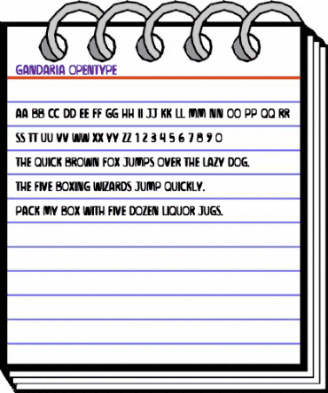 GANDARIA Regular animated font preview
