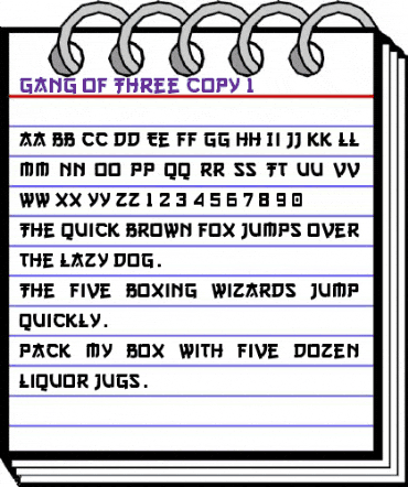 Gang of Three Regular animated font preview