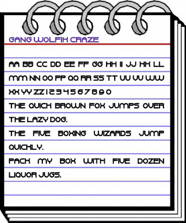 Gang Wolfik Craze Regular animated font preview