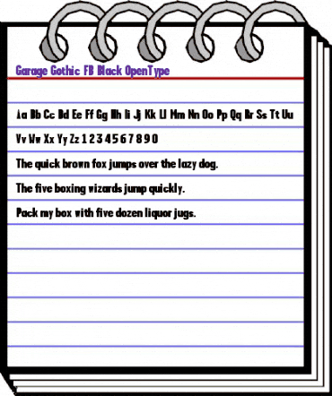 Garage Gothic FB Black Regular animated font preview