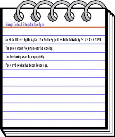 Garage Gothic FB Regular animated font preview