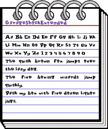 GarageShockExtended Regular animated font preview