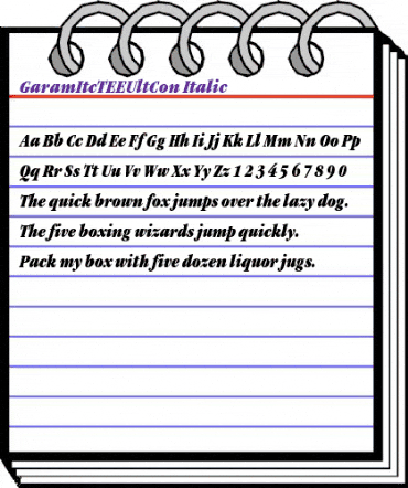 GaramItcTEEUltCon Italic animated font preview GaramItcTEEUltCon Italic animated font preview