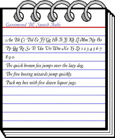 Garamond BE Italic animated font preview Garamond BE Italic animated font preview