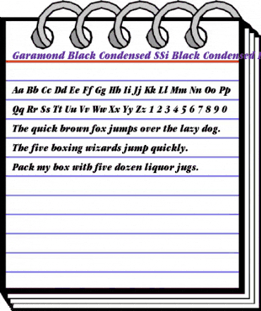 Garamond Black Condensed SSi Black Condensed Italic animated font preview Garamond Black Condensed SSi Black Condensed Italic animated font preview