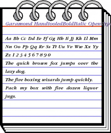 ITC Garamond Handtooled Bold Italic animated font preview ITC Garamond Handtooled Bold Italic animated font preview
