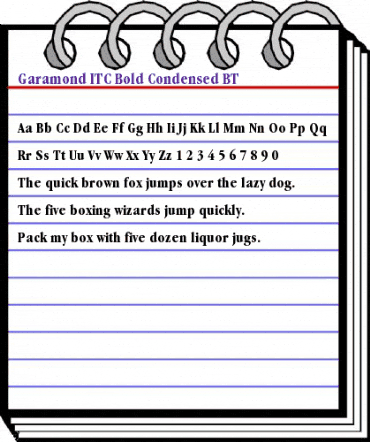 GarmdITC BkCn BT Bold animated font preview