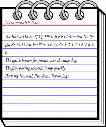 GaramondBE RomanItalic animated font preview GaramondBE RomanItalic animated font preview