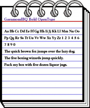 Garamond BQ Regular animated font preview