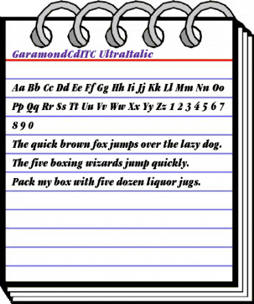 GaramondCdITC Ultra Italic animated font preview GaramondCdITC Ultra Italic animated font preview