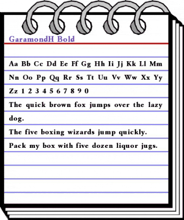 GaramondH Bold animated font preview