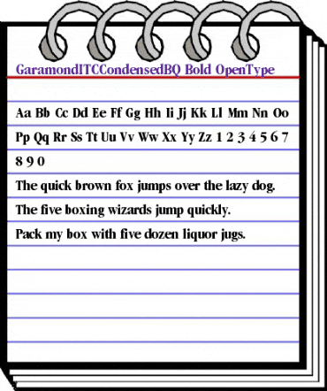Garamond ITC Condensed BQ Regular animated font preview Garamond ITC Condensed BQ Regular animated font preview