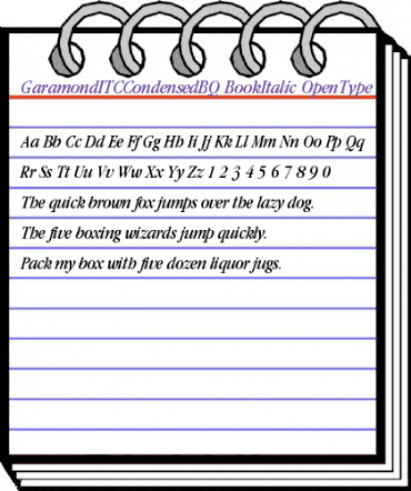 Garamond ITC Condensed BQ Regular animated font preview