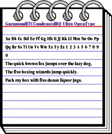 Garamond ITC Condensed BQ Regular animated font preview