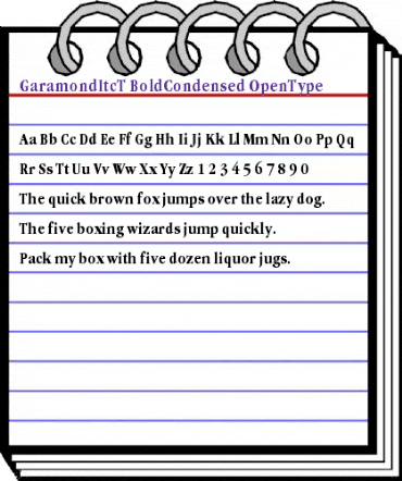 GaramItcTBolCon Regular animated font preview