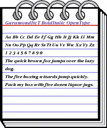 GaramItcTBolIta Regular animated font preview GaramItcTBolIta Regular animated font preview