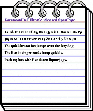 GaramItcTUltCon Regular animated font preview