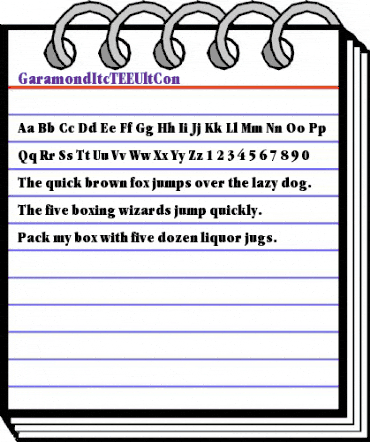 GaramondItcTEEUltCon Regular animated font preview GaramondItcTEEUltCon Regular animated font preview