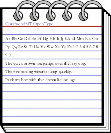 Garamond MT Regular animated font preview Garamond MT Regular animated font preview