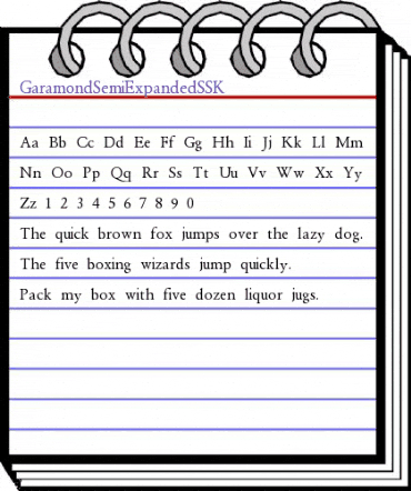 GaramondSemiExpandedSSK Regular animated font preview