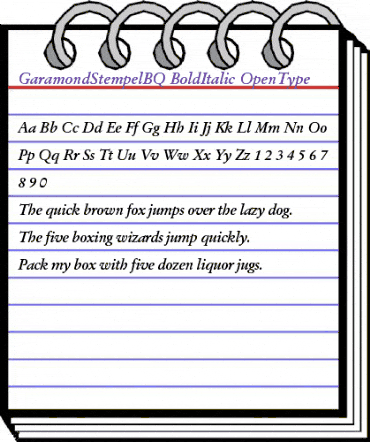 Garamond Stempel BQ Regular animated font preview Garamond Stempel BQ Regular animated font preview