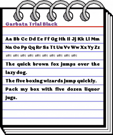 Garbata Trial Black animated font preview