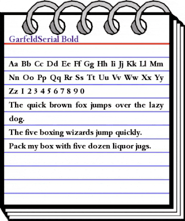 GarfeldSerial Bold animated font preview