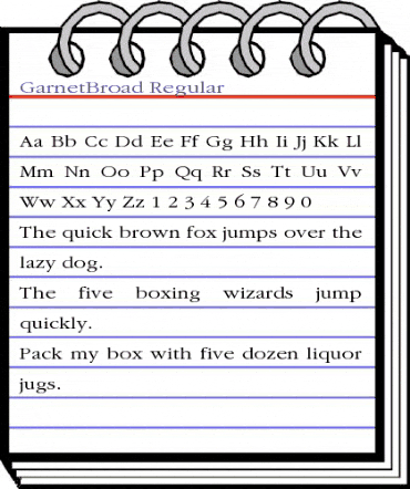 GarnetBroad Regular animated font preview GarnetBroad Regular animated font preview