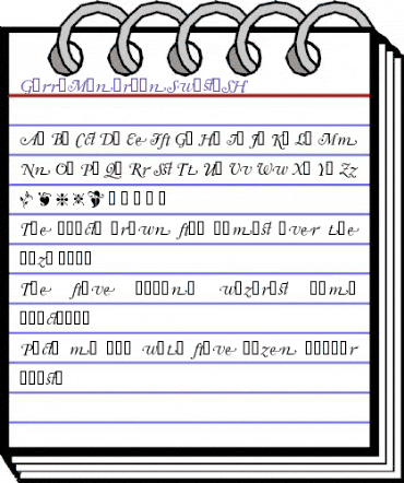 GarryMondrianSwashSH Regular animated font preview