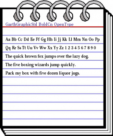 Garth Graphic Std Bold Cond animated font preview Garth Graphic Std Bold Cond animated font preview