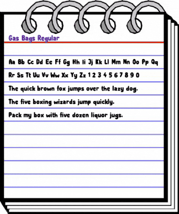 Gas Bags Regular animated font preview