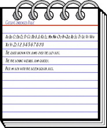 GatsbyCondensed Italic animated font preview