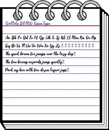 Gattely DEMO Regular animated font preview