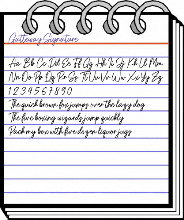 Gatteway Signature Regular animated font preview