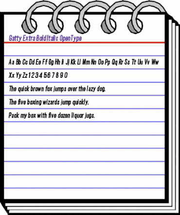 Gatty Extra Bold Italic animated font preview