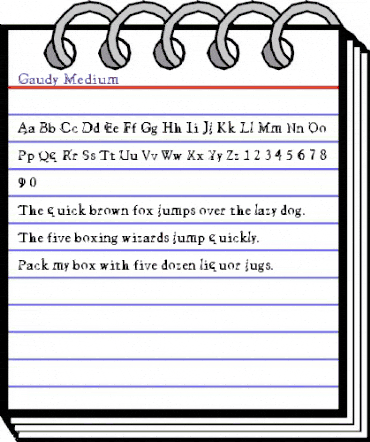 Gaudy Regular animated font preview